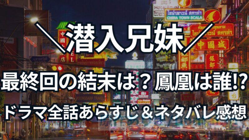 潜入兄妹の最終回、結末は？ドラマ全話あらすじ＆ネタバレ感想：鳳凰は誰かを考察