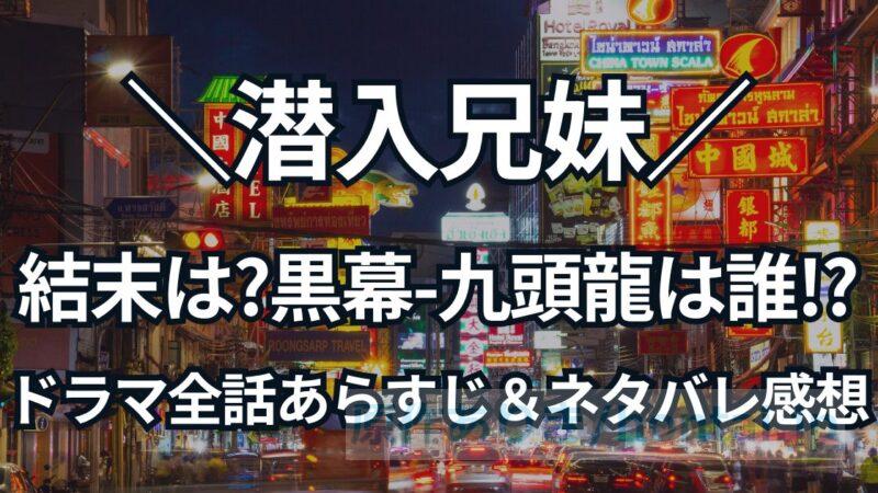 潜入兄妹の最終回、結末考察！ドラマ全話あらすじ＆ネタバレ感想：黒幕九頭龍は誰？